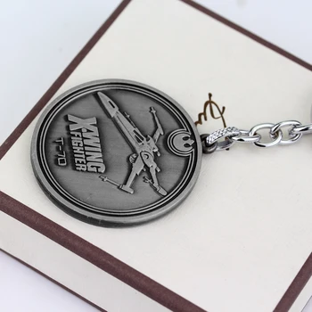 Dongsheng Film Šperky star wars keyrings okrúhle mince X-wing fighter metal keychains krúžok na darček pre mužov -50