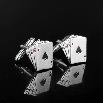 Dongsheng Groomsmen Darček Poker Cufflink pre Pánske Tričko Doplnky Striebornej Farby, manžetové Gombíky, Svadobné Šperky Mužov -25