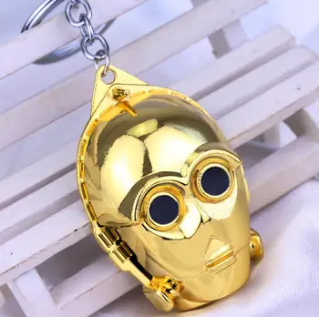 Dongsheng Star Wars Prilba prívesok na Darth Vader UFO Zlatá Maska Altman Keychain Robot Keychain Prívesok Charms Príslušenstvo -50