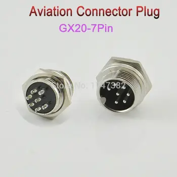 Doprava zadarmo 1 pár GX20-7P Mužskej & Žena Plug GX20 7P Priemer 20 mm Drôt Panel Kruhový Konektor Letectva Zástrčky