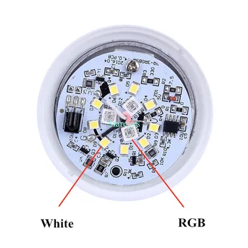 Doprava zadarmo, 10 Ks E27 10W RGB + W LED Žiarovka Svetla RGB Biela LED stolná Lampa downlight droplight osvetlenie s Diaľkovým ovládačom