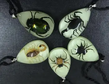 DOPRAVA ZADARMO, 10 ks skutočné svetelné štýl scorpion spider zelený chrobák hmyzu elegantný prívesok