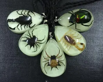 DOPRAVA ZADARMO, 10 ks skutočné svetelné štýl scorpion spider zelený chrobák hmyzu elegantný prívesok
