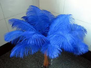 Doprava zadarmo 100 KS krásne modré prírodné pštrosie perie 30 až 35 cm / 12 až 14 cm
