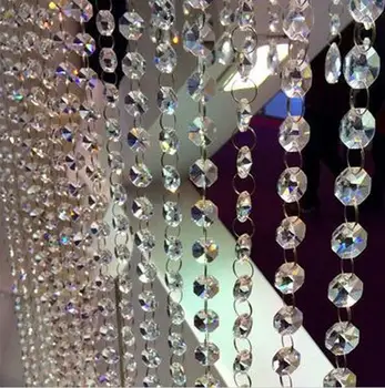 Doprava zadarmo, 14 mm Crystal Clear Garland Strand, 5meter Crystal visiace lampy prívesok,luster&opony častí dekorácie