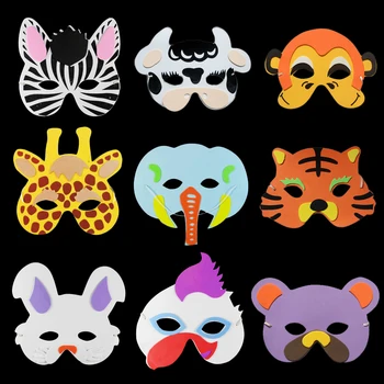 Doprava zadarmo 1PCS Najrôznejších EVA Pena Zvieracie Masky pre Deti Narodeninovej Party Láskavosti Obliecť Kostým Zoo Jungle Party Dodávky