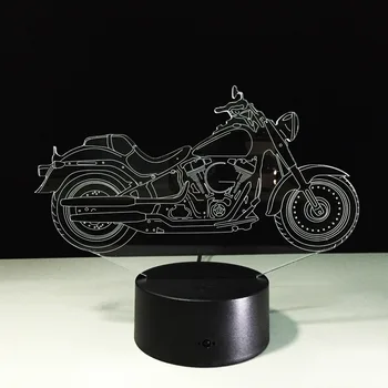 Doprava zadarmo 1Piece 3D Dizajn Motocykel Tvar Nočné Svetlo Domáce Dekorácie, Farby-Mení Atmosféra svetlo S USB Nabíjačky
