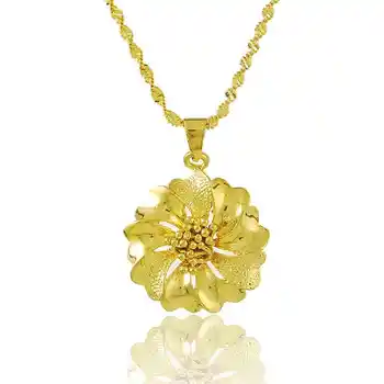 Doprava zadarmo 2016 nové Čistého zlata farba choker náhrdelník veľký kvet choker šperky YHDN129