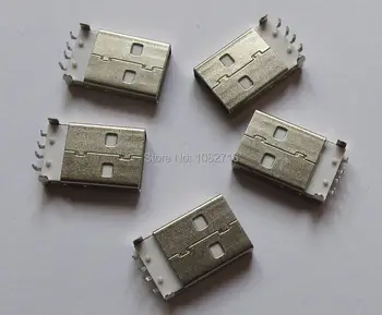 Doprava Zadarmo . 20pcs ( pack ) DIY USB 2.0 typu-90 pravý uhol plug 4 piny muž adaptér spájky vodičový