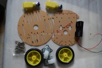 Doprava zadarmo 2WD Inteligentný Robot Auto 3 Vrstvy Akryl Akryl Šasi Súpravy s Rýchlosť Encoder pre Arduino