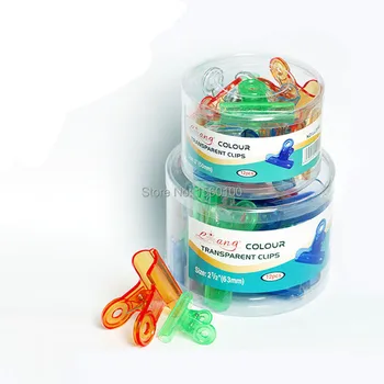 Doprava zadarmo (36pcs/set) 22 mm Multicolour priehľadného plastu papier klip papiernictvo jar klip binder klip kancelárske potreby