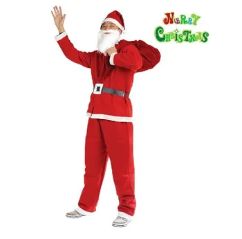 DOPRAVA ZADARMO 5 v 1 Red Pánske Vianoce, Santa Claus Kostýmy Pre Dospelých Mužov Novinka Handričkou Santa Claus Kostým