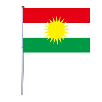 Doprava zadarmo 50Pcs 14*21 cm plastové Stick Kurdskej strane vlajky Zástavy Rukou máva Vlajkou Národnej Vlajky