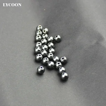 Doprava zadarmo 86pcs/veľa LYCOON round-brilliant-tvar Hematite Perličiek Šperky Čo Korálky, náramky pre veľkosti 6 mm stredný otvor 1 mm