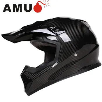 Doprava zadarmo AMU ľahké Uhlíkové vlákna motocyklové prilby profesionálne Cross Prilba DOT schválené ECE