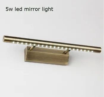 Doprava zadarmo Bronzový 5W Kúpeľňa LED Svetlo Zrkadlo AC85-265V SMD5050 Teplá / studená Biela vodeodolné IP65 LED Nástenné Svietidlá svietidlo