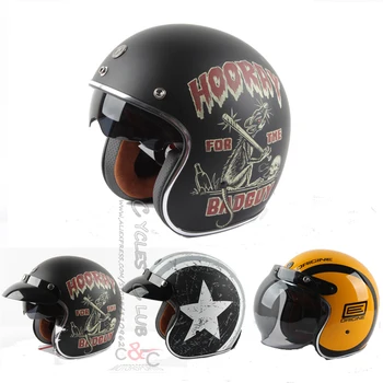 Doprava zadarmo casco capacetes ročníka na stiahnutie zadarmo muž žien Tanked Racing Open Tvár prilba Jet Prilba Chopper motocyklové prilby