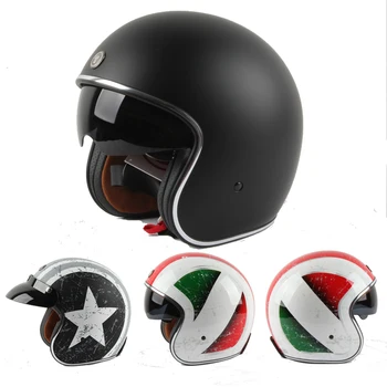 Doprava zadarmo casco capacetes ročníka na stiahnutie zadarmo muž žien Tanked Racing Open Tvár prilba Jet Prilba Chopper motocyklové prilby