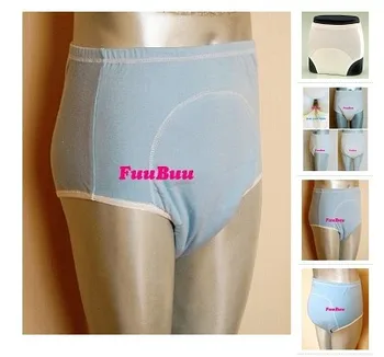Doprava zadarmo FUUBUU2101-BLUE-L Unisex inkontinencia nohavičky + Nepremokavé nohavice fyziologické zdravie nohavice nepresakuje na stenu
