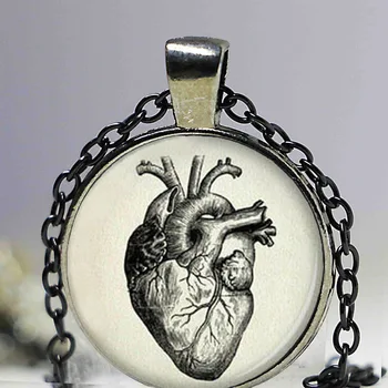 Doprava zadarmo Halloween anatomické srdce prívesok anatomické srdce náhrdelník anatomické srdce šperky pre mužov