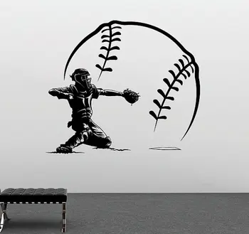 Doprava zadarmo, Hráč Bejzbalu Skrat S Veľkým Baseball Vinyl na Stenu lSticker Domov Spálňa Art Design Sport Series WallpaperY-959