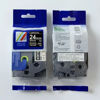 Doprava zadarmo kompatibilný pre ptouch označenie páska TZ laminovaná 24mm biela black label pásky tz 355 tze355 tze 355