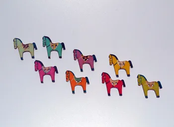 Doprava zadarmo Kôň Drevené Vytlačené Mix farieb vytlačené 50 ks/veľa