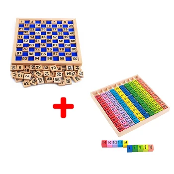 Doprava Zadarmo Montessori Matematika Vzdelávacia Drevené Výučby Hračky 1-100 Miestne Kognitívne 10*10 Násobenie Tabuľka Deti