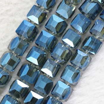 Doprava zadarmo multicolor 4 mm krištáľové sklo námestie tvárou kocka voľné príslušenstvo dištančné korálky diy šperky zistenia 100ks B985
