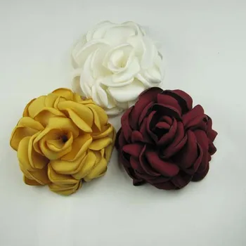 Doprava zadarmo!móda 12PCS/VEĽA 8cm Spálené hrany kvety Camellia textílie kvety hodvábneho kvetu 9color pre váš výber
