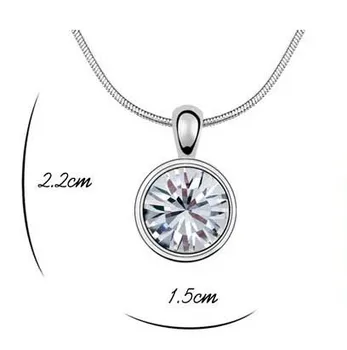 Doprava zadarmo Módne kórejský Kolo Crystal náhrdelník Elegantný Dizajn Na narodeniny Darček k Dispozícii v 5 farbách