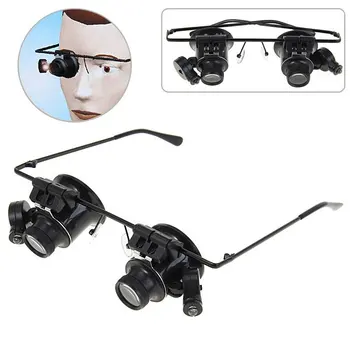 Doprava zadarmo Nosenie 20X Dual Okuliare s LED Svetlo, Lupa pre sledovať základnej dosky, oprava