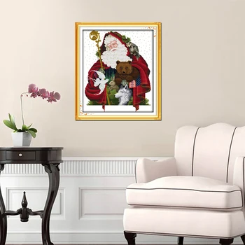 Doprava zadarmo Nový 2017 Horúce Zimné, Vianočné dekorácie pre domov Radosť nedeľu Happy Christmas DIY Čínsky Štýl Cross Stitch Súpravy