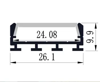Doprava zadarmo Nový Typ 25pcs*2m plochý kanál Hliníkové led profil Pre LED pásy S PC Kryt a koncovky pre lineárne svietidlo