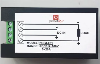 Doprava zadarmo PZEM-031 Digitálnych DC 6.5-100V 20A 4IN1 napätia, prúdu energie Voltmeter Ammeter Watt Panel Meter