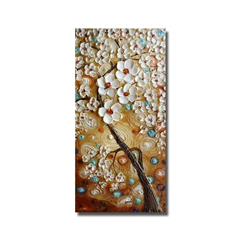 Doprava zadarmo Ručne Maľované Abstraktné Biely Kvet, Strom, olejomaľba Domova Moderné Plátna obrazov na Stenu nie Zarámované