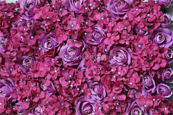 Doprava zadarmo-slivka/ / hot pink/ružovo červený-Umelý hodváb ruže kvet stenu svadobné pozadí trávnik/piliera cesty vedú kvet