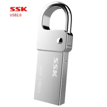Doprava zadarmo SSK SFD257 8 GB 16 GB 32 GB USB Flash Disk Kovové Pero Jednotky Krúžok Nepremokavé USB kl ' úč Flash