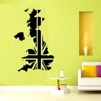 Doprava zadarmo UK Mapu Anglicko Vinyl na Stenu-Nálepky na Stenu Umenie Odtlačkový Spálňa domáce dekorácie, tapety