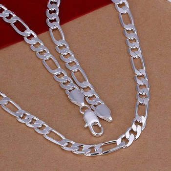 Doprava zadarmo veľkoobchod dámske strieborné pozlátené náhrdelník 925 módne Strieborné šperky Reťazca 8 mm Náhrdelník SN018