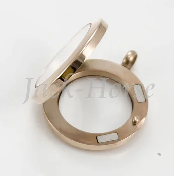Doprava zadarmo vysoko kvalitné 20 mm 25 mm 30 mm kolo 316L nerezovej ocele, magnetické medailón rose gold locket