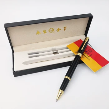 Doprava zadarmo WingSung Luxusný Kovový Roller guličkové Pero s 0,5 mm Black Atramentová Náplň Perá Podpis pero na Vianočný Darček