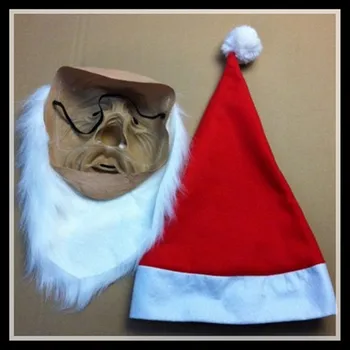 Doprava zadarmo, Zábavné Super mäkké Latexové Santa Claus Maska, Parochňa Fúzy Kostým Vianočný Večierok Dovolenku Dodanie Darčeky, Hračky Plnú Tvár