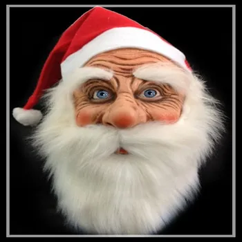Doprava zadarmo, Zábavné Super mäkké Latexové Santa Claus Maska, Parochňa Fúzy Kostým Vianočný Večierok Dovolenku Dodanie Darčeky, Hračky Plnú Tvár