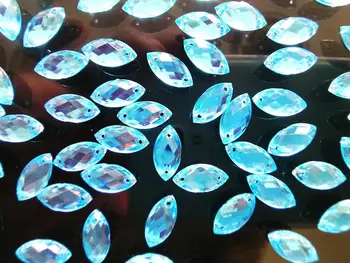 Doprava zadarmo Šiť na Drahokamu svetlo modrá farba 6*12mm Navetteshape crystal kamienkami Diamant, Drahokam 400pcs/veľa