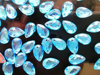 Doprava zadarmo Šiť na Drahokamu svetlo modrá farba, 8*13mm kvapka vody tvar kryštálu kamienkami Diamant, Drahokam 300pcs/veľa