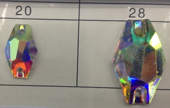 Doprava zadarmo~! 50~1000pcs/Veľa,13x20mm,17x28mm Hexagon tvar crystal AB farba Ploché Späť Šiť Na Živice kamene .