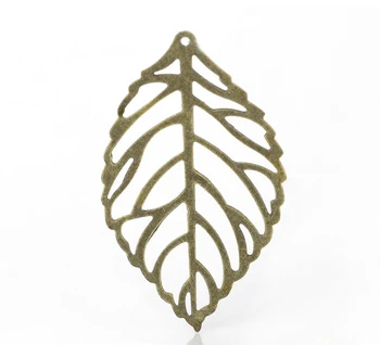 Doreen Box Krásne 100ks Antické Bronzové Leaf Razenie Zdobením Zistenia 4.4x2.6typ(1 6/8