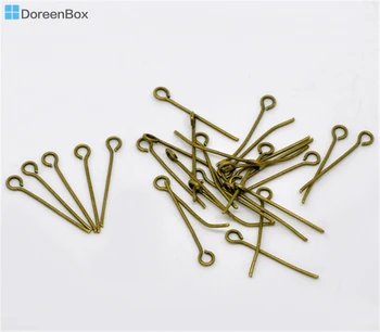 Doreen Box Krásne 700PCs Antické Bronzové Oko Kolíky 20x0.7mm(21 rozchod) (B01740)