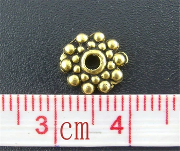 DoreenBeads 100ks starožitné zlaté Snowflake Dištančné Korálky 8 mm Dia. (B01105), yiwu